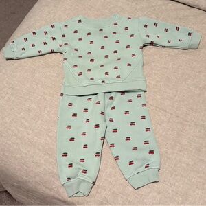 Cloud Island Christmas truck sweatsuit